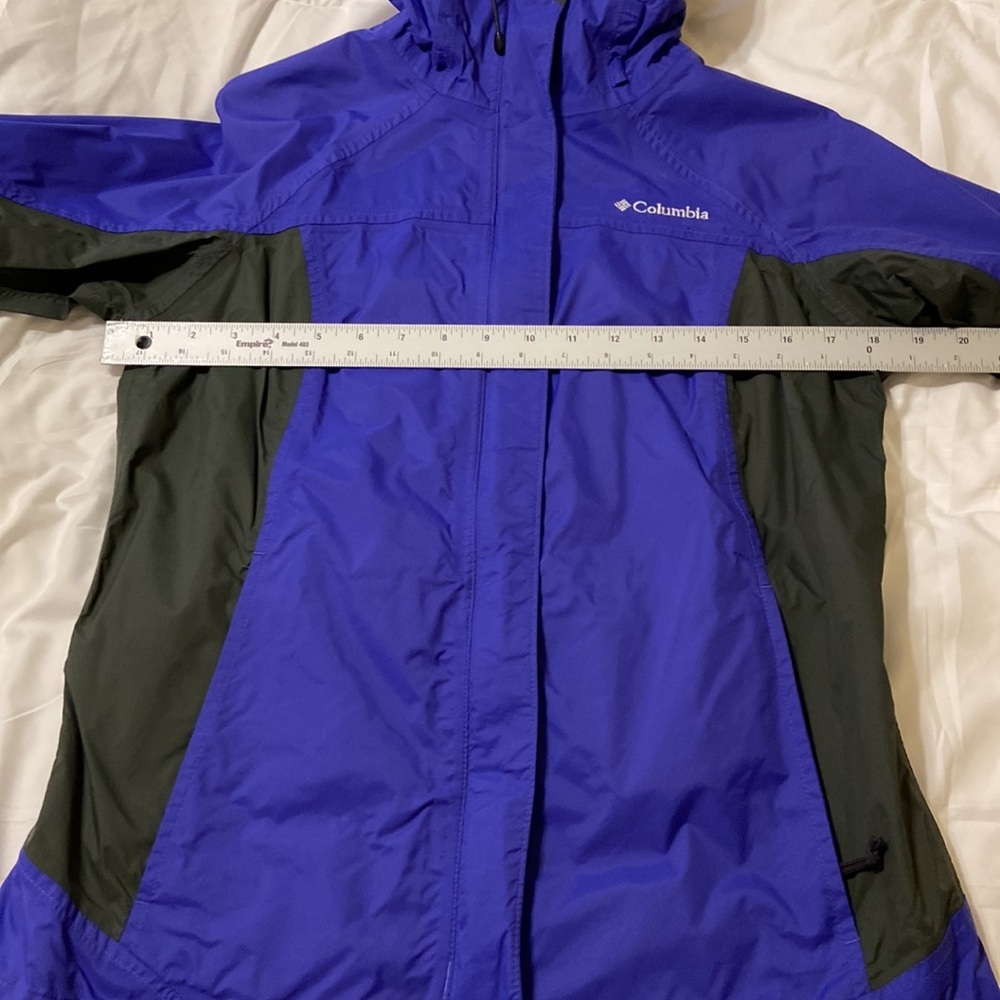 Columbia Omni Tech RainJacket Womens Sm Blue Waterproof Lightweight Hood Outdoor - Picture 15 of 17